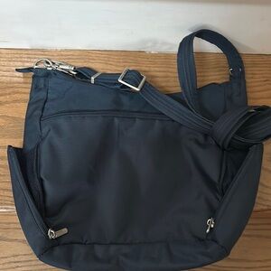 Traveling Navy Anti-theft Travel Crossbody Bag with 2 Water Bottles Pockets